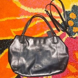 COACH GUNMETAL SATCHEL METALLIC GRAY